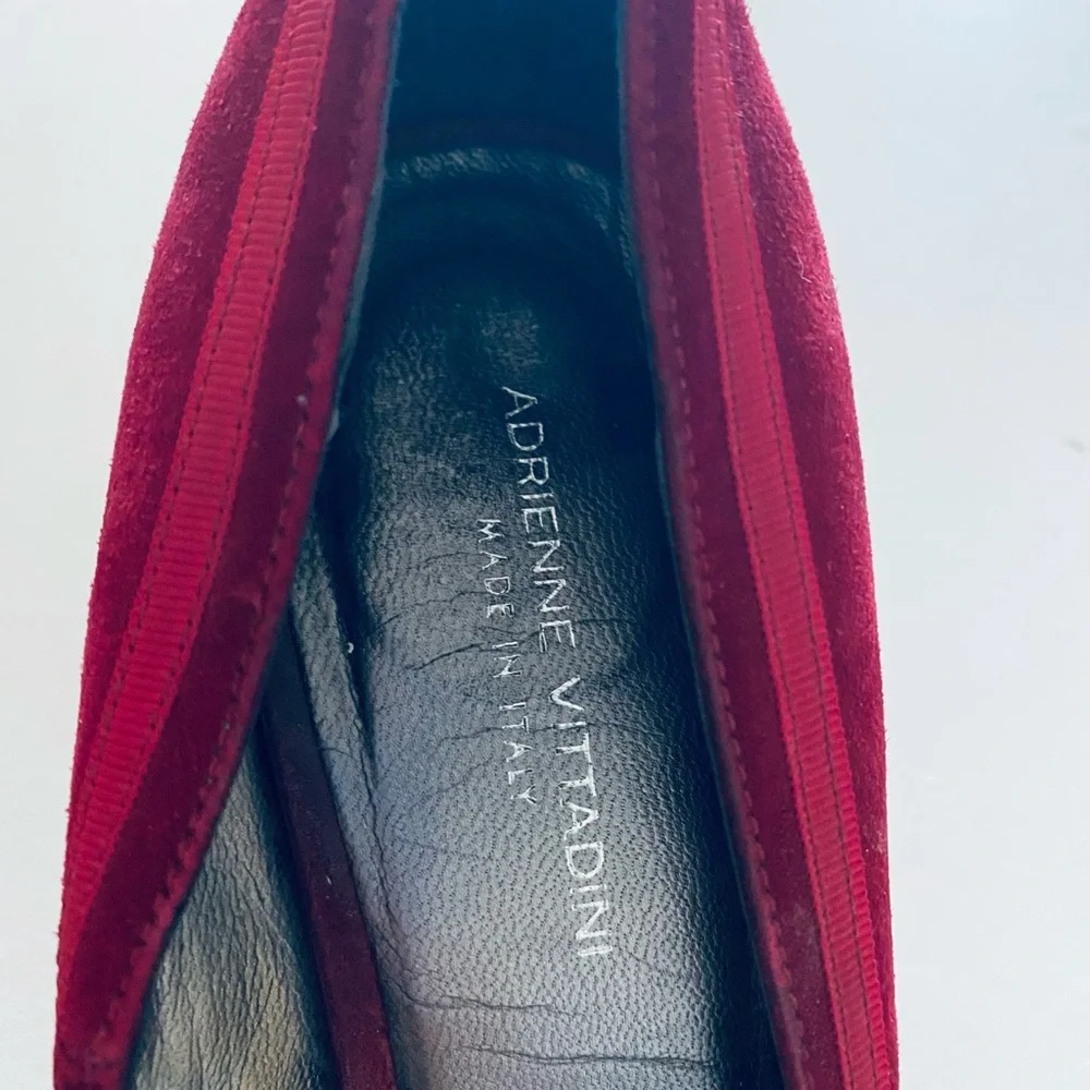 Adrienne Vittadini Red Suede Velvet Heels